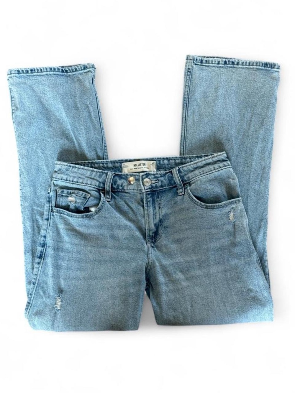 Hollister low-rise relaxed straight blue jeans
Size 4